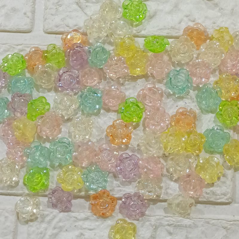 Jual Mote Mawar Mini WARNA Hologram 15gram (isi +/- 40biji) | Shopee ...
