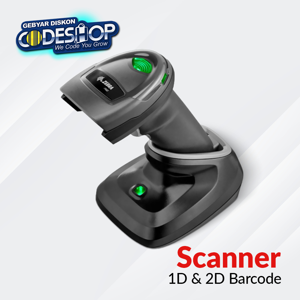 Jual Zebra DS2278 Scanner Barcode 1D 2D Wireless Scan 15 Meter Cradle
