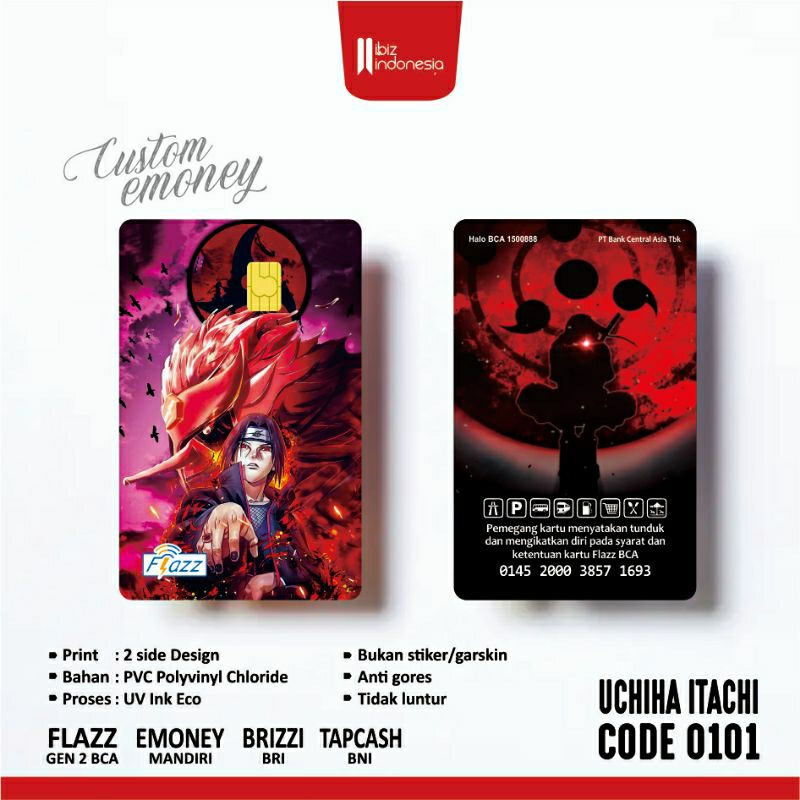 Jual Custom Emoney Uchiha Itachi Limited edition- BCA Flazz Gen2 ...