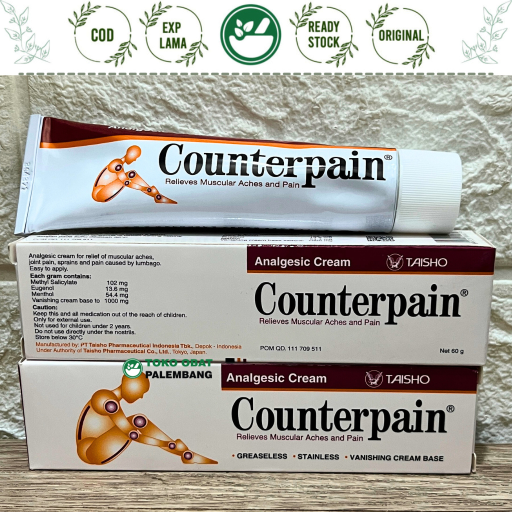 Jual COUNTERPAIN GRAM TAISHO ANALGESIC CREAM Counter Pain PEGAL KESELEO ENCOK Shopee Indonesia