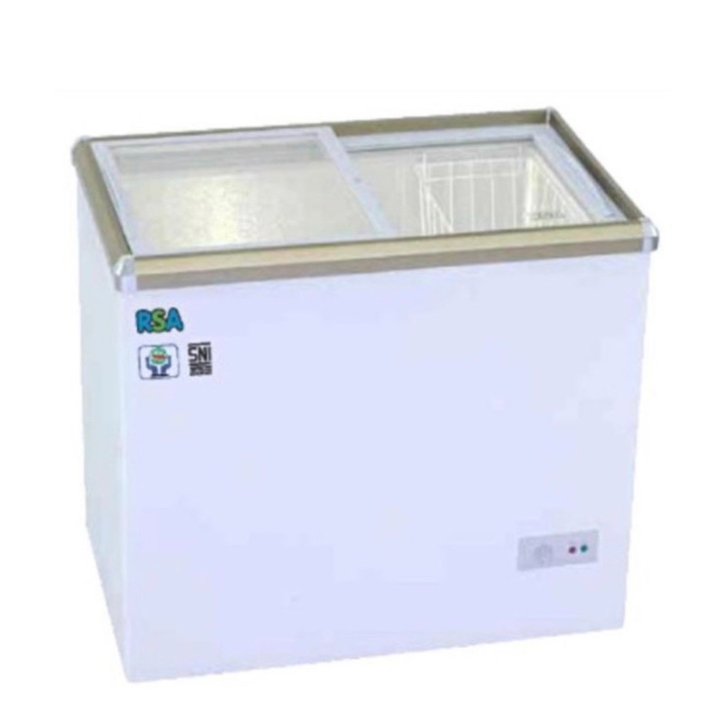 Jual chest freezer RSA sliding flat glass XS-200 | Peti es kaca geser ...