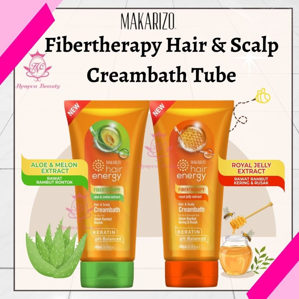 Jual Makarizo Fibertherapy Hair And Scalp Creambath Tube Aloe And Melon Royal Jelly 200ml 