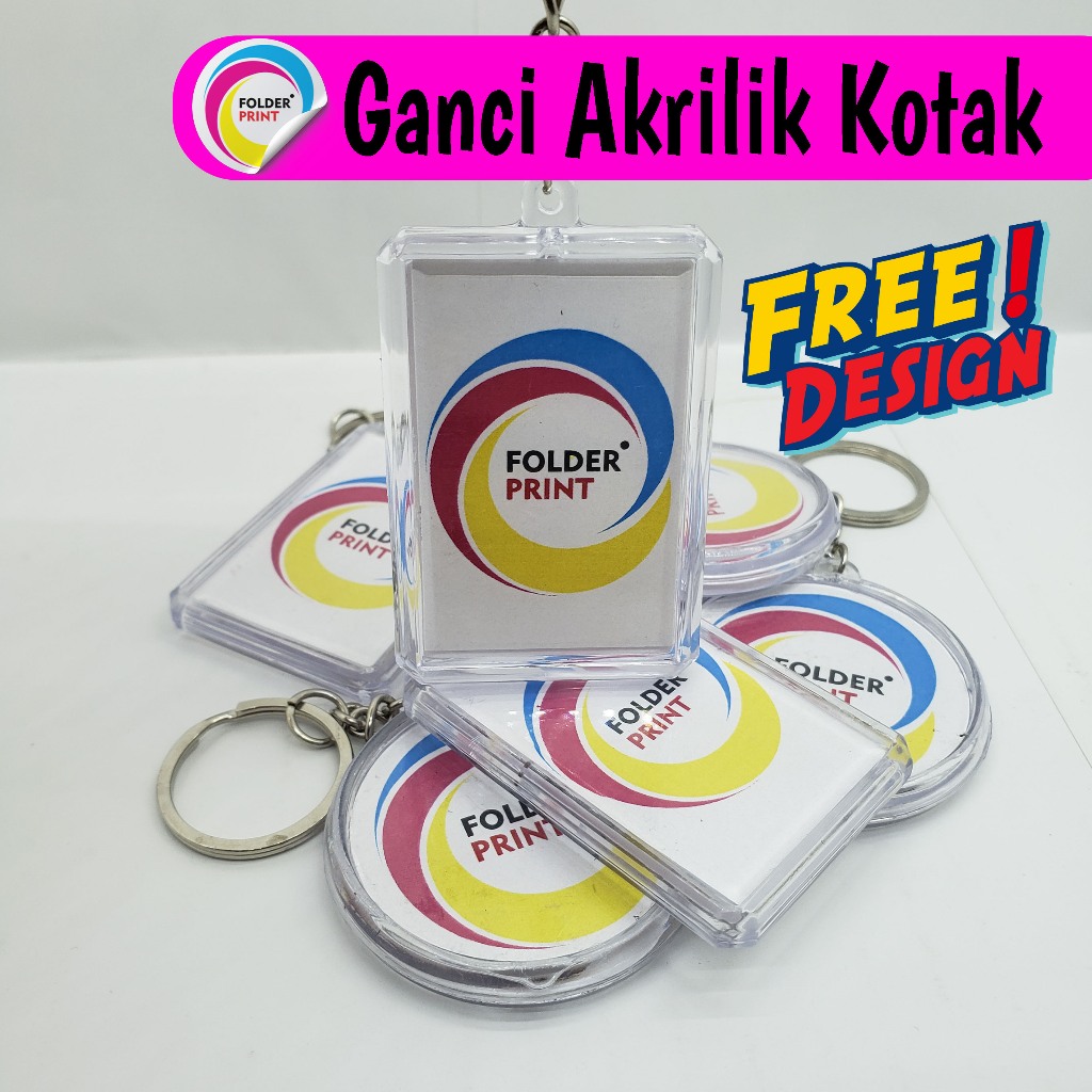 Jual Gantungan Kunci Akrilik Kotak Custom Insert Paper 2 Sisi Free ...