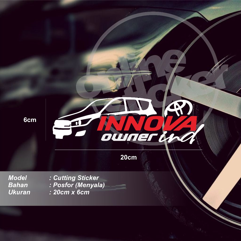 Jual Stiker Innova Owner Indo mobil kaca belakang | Cutting Menyala ...