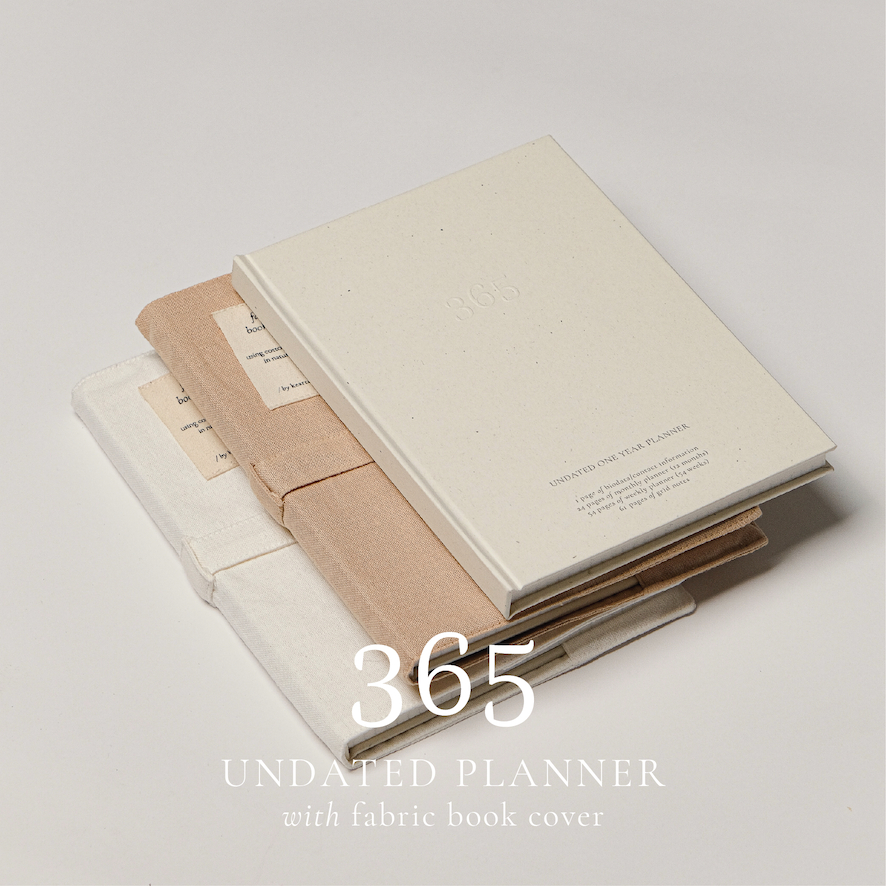 Jual 365 Undated Planner Hard Cover with Fabric Book Cover by Keartas