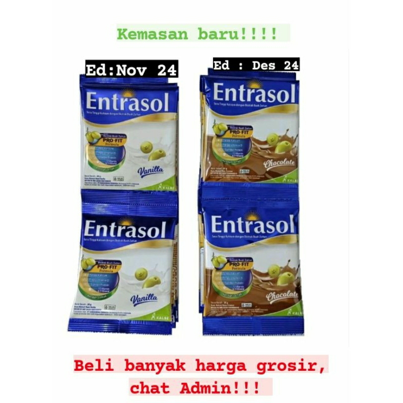 Jual entrasol renceng isi 10 Sachet x 20gram Vanilla/Coklat ed Nov/des ...