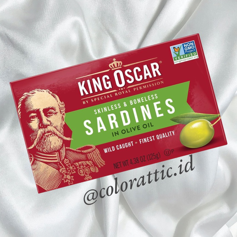 Jual KING OSCAR SKINLESS AND BONELESS SARDINES IN OLIVE OIL FROM USA