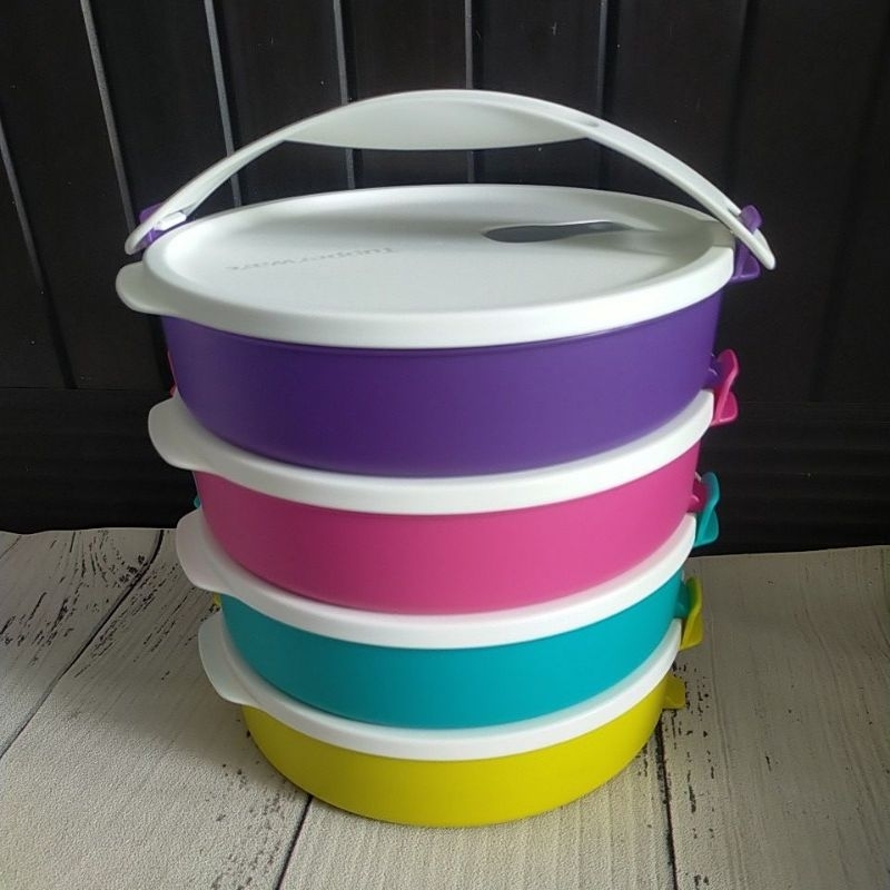 Jual Click To Go Round | Picnicaholic Rice Bowl (2) Tupperware | Shopee ...