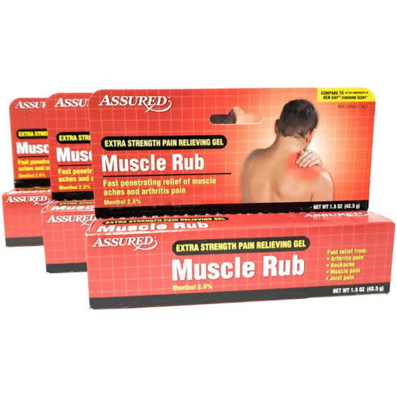 Jual Assured Muscle Rub Extra Strength Pain Relieving Gel Original USA