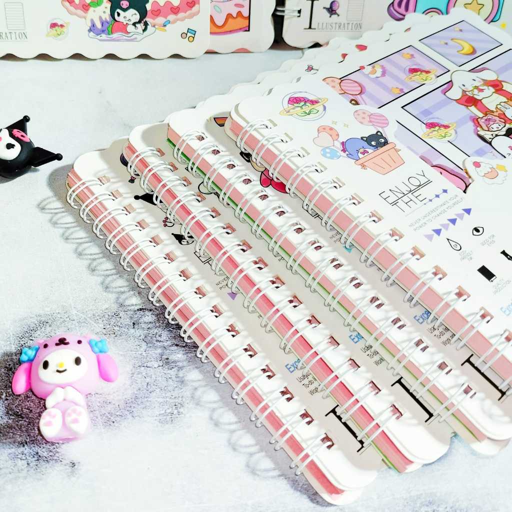 Jual Notebook Spiral SANRIO dan Kirby Persegi SUPER LUCU CUTE isi 50 ...