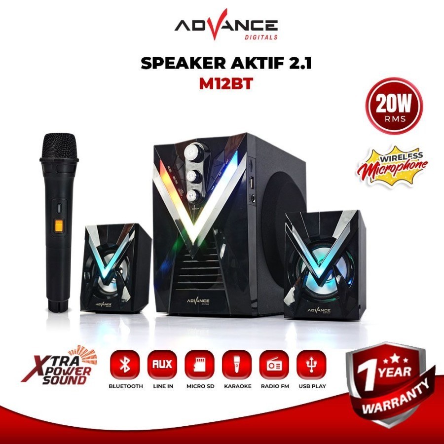 Jual Speaker Bluetooth Advance M Bt Stereo Xtra Bass Subwoofer Free