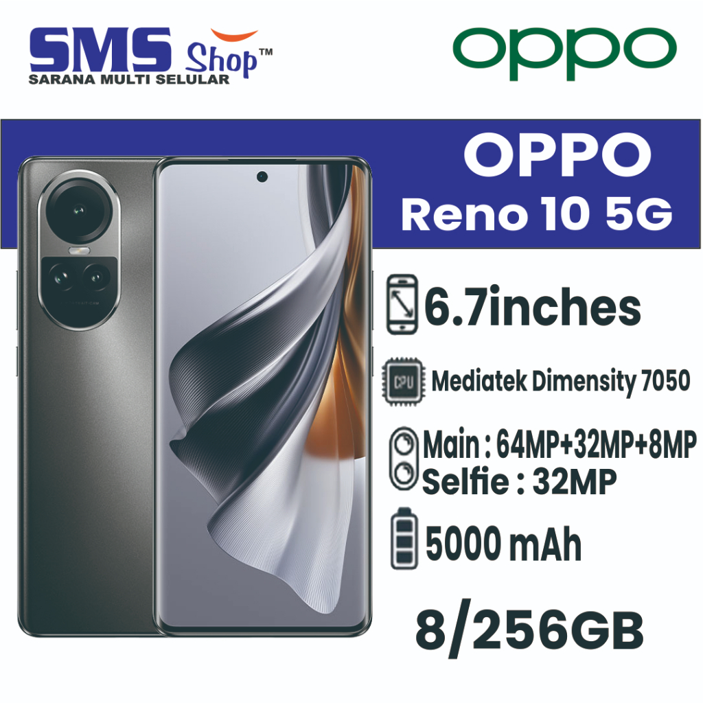 Jual Oppo Reno 10 5G 8+8GB/256GB Garansi Resmi | Shopee Indonesia
