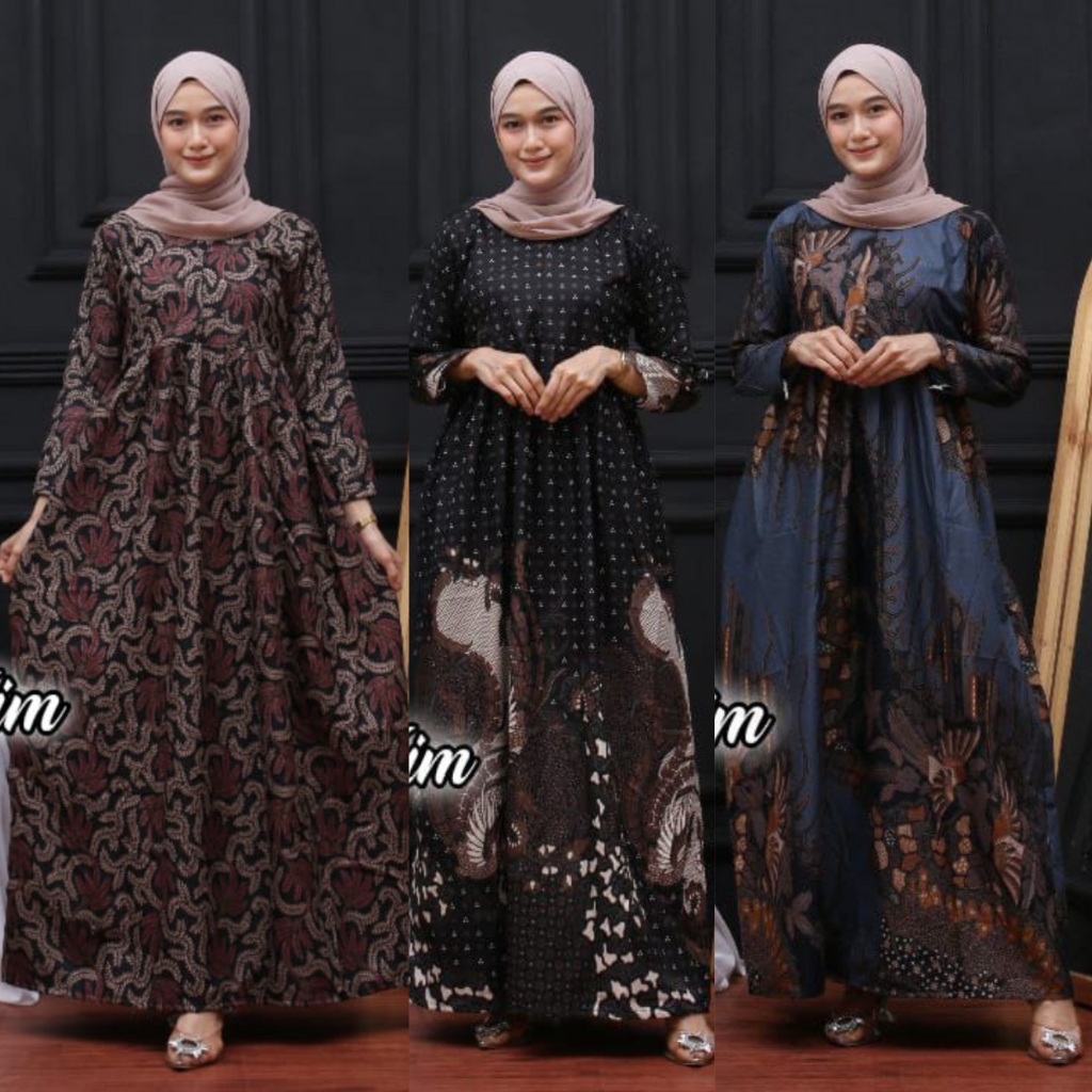 Jual Gamis Batik Kekinian Cantik Murah Poliester Kain Katun Motif