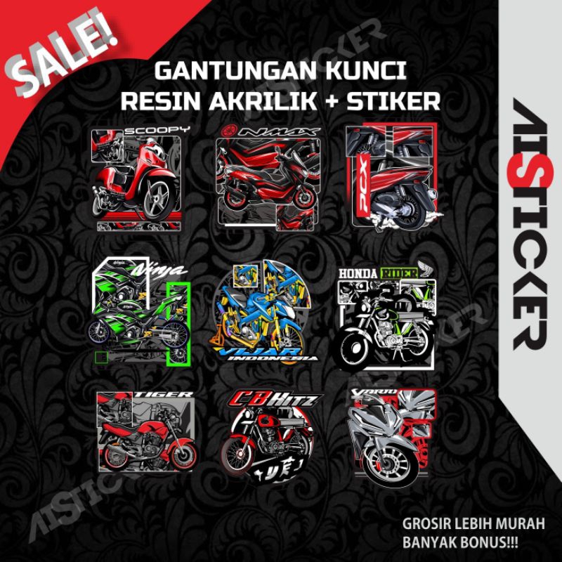 Jual Gantungan Kunci Motor Akrilik Resin Shopee Indonesia