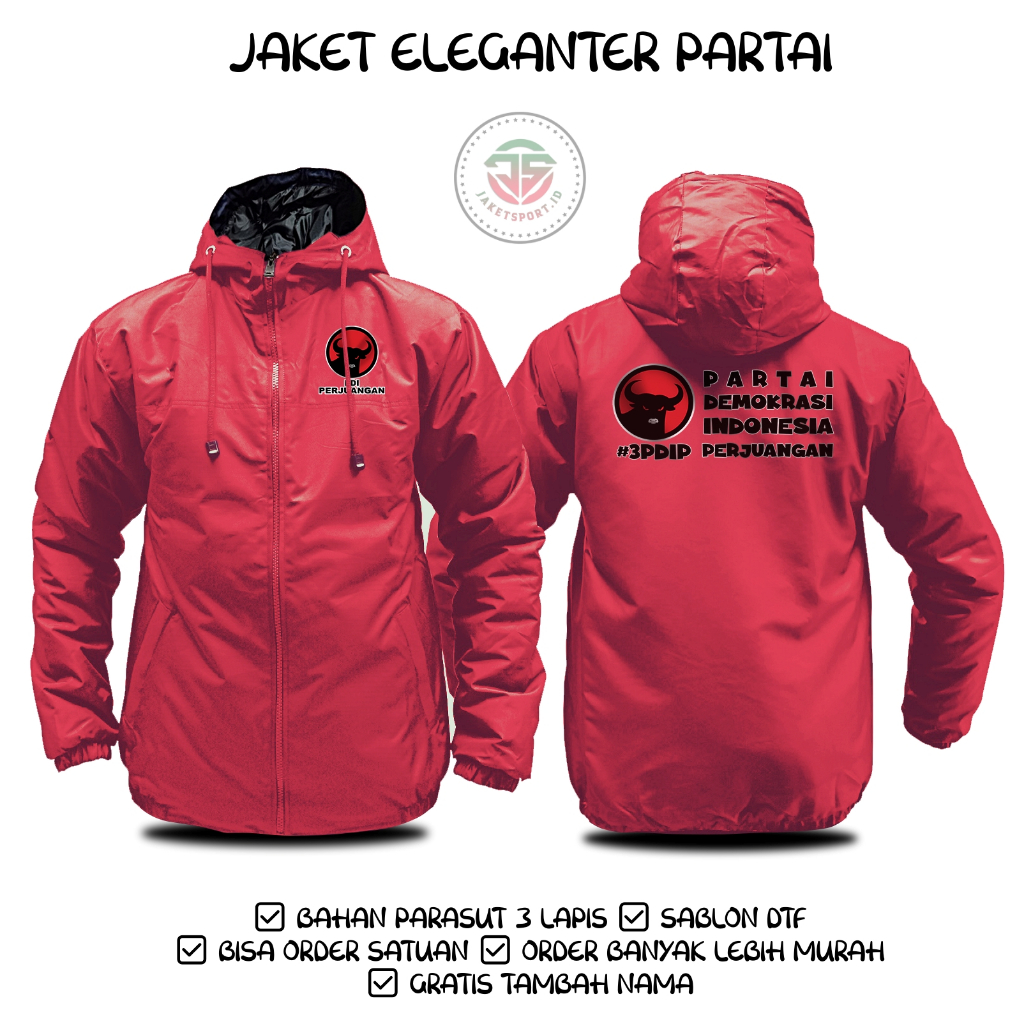 Jual Jaket Partai Pdi Perjuangan Jaket Pria Eleganter Pdip Jacket Custom Tebal Lapis