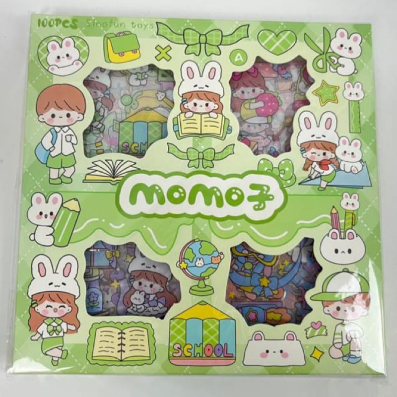 Jual STICKER MOMO 100 PCS /STIKER MOMO KARTUN AESTHETIC VIRAL | Shopee ...