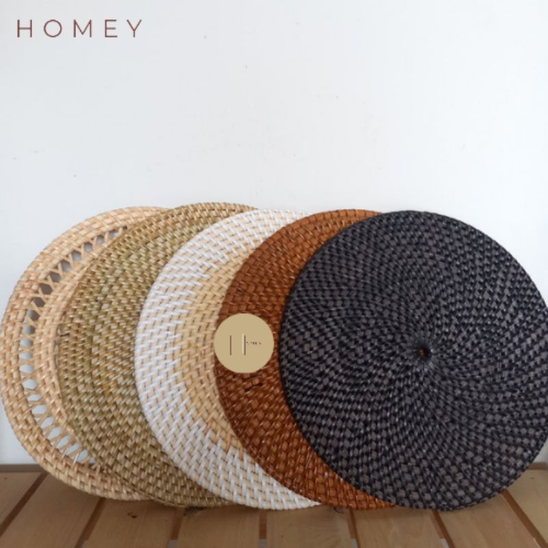 Jual Homey Rattan Placemat Tatakan Gelas Piring Kerajinan Rotan Rotan Asli Lombok 4381