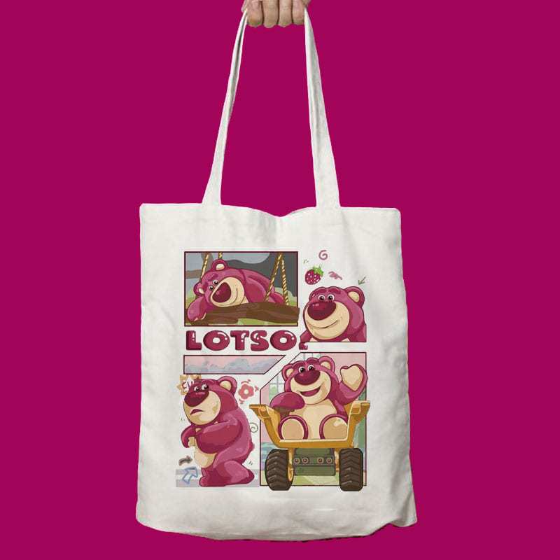 Jual TAS HITAM Totebag Goodiebag Tas Serut Lotso Bear Tas Sekolah Kerja ...