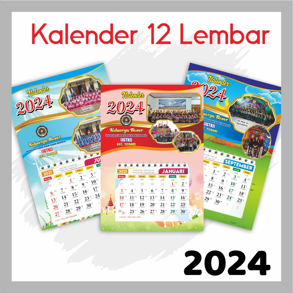 Jual Kalender Dinding 2024 Custom Poster Foto Karakter Lengkap Jawa Masehi 12 Lembar Shopee 9524