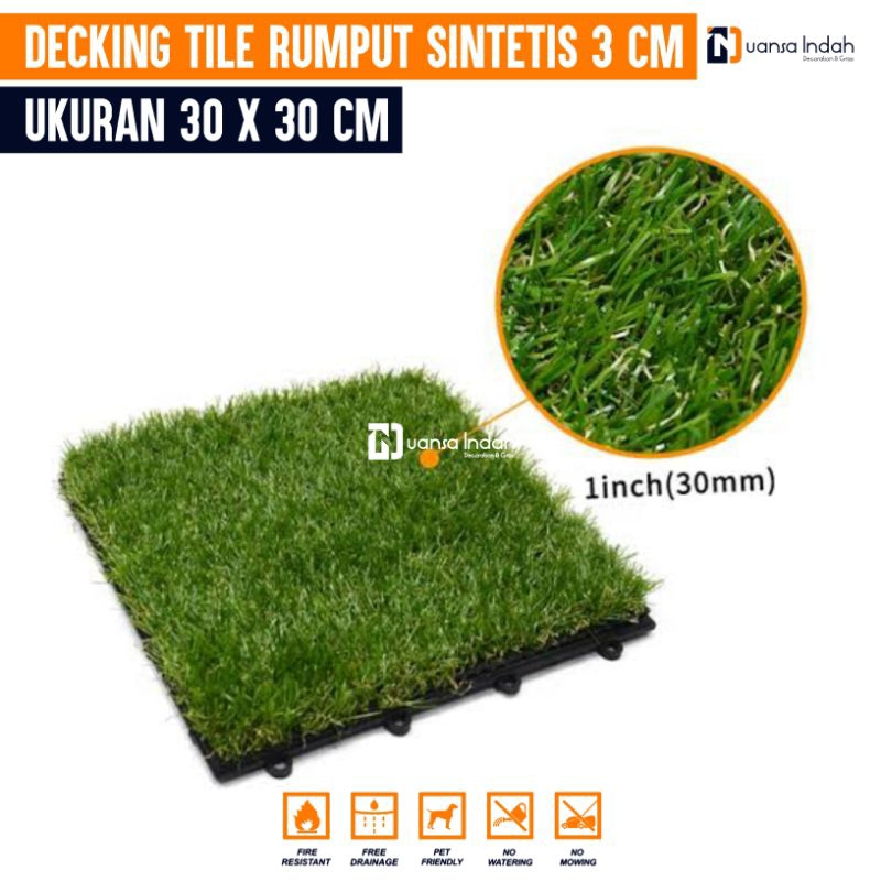 Jual DECKING TILE RUMPUT SINTETIS SWISS 3 CM | Shopee Indonesia