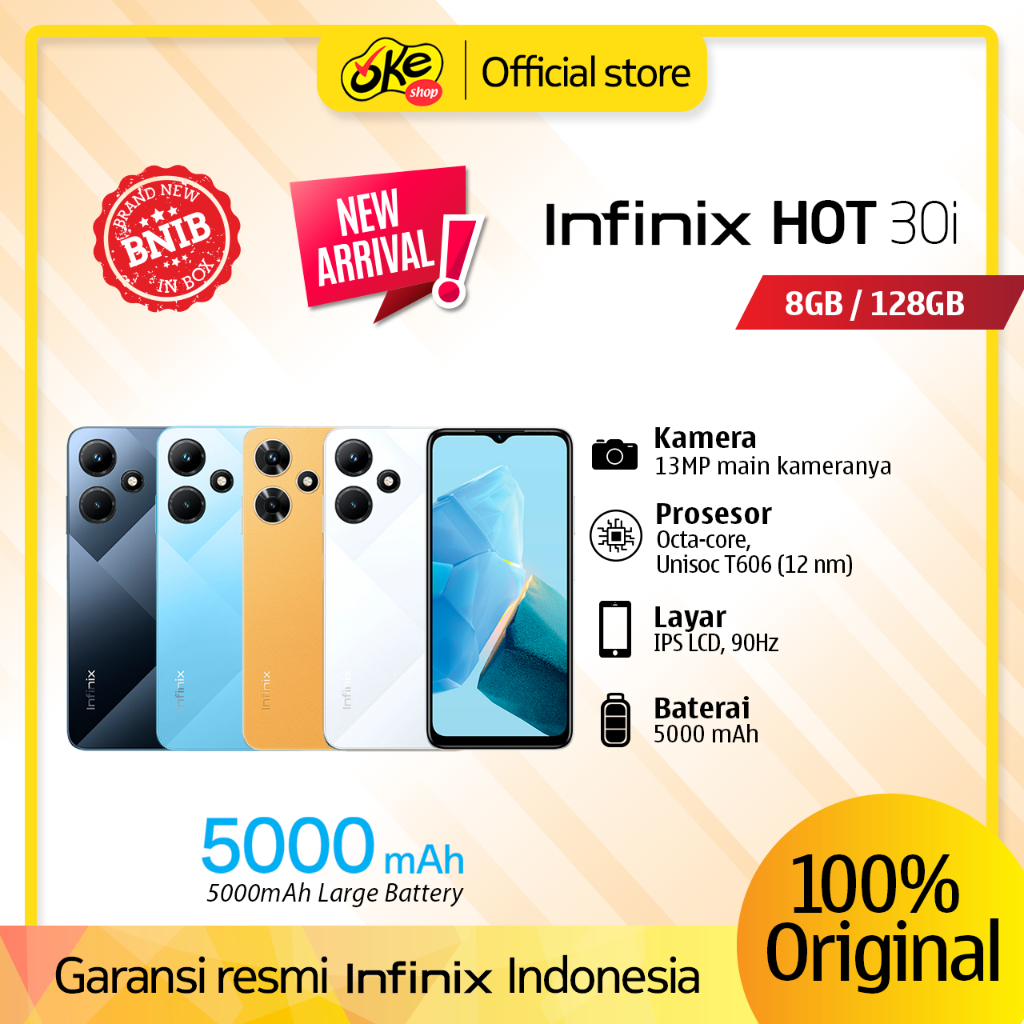 Jual Infinix Hot 30i 8/128GB Garansi Resmi | Shopee Indonesia
