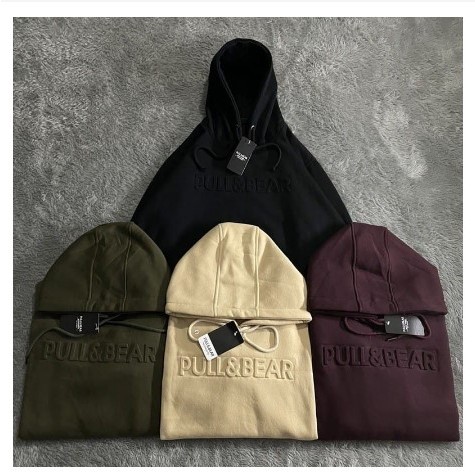 Jual Sweater Hoodie Pull And Bear Jaket Pullover Sablon Embost Font ...