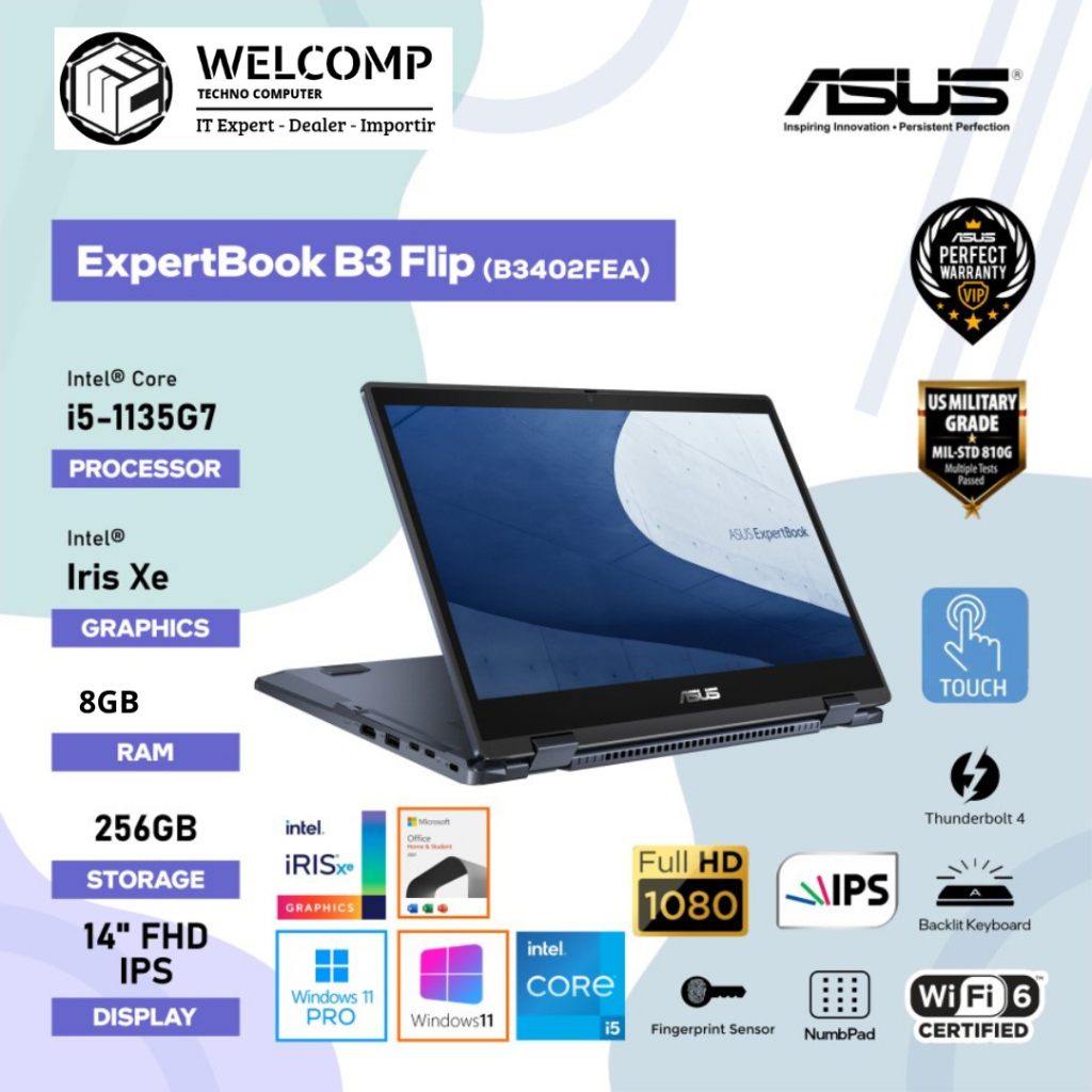 Jual Laptop Asus ExpertBook B3 Flip B3402FEA I5-1135G7/ 16GB/ 256GB ...