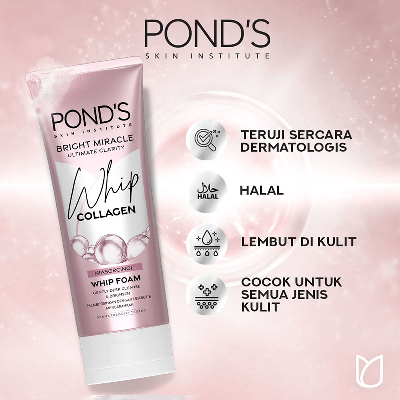 Jual PONDS BRIGHT MIRACLE ULTIMATE CLARITY WHIP COLLAGEN FOAM 100ML ...