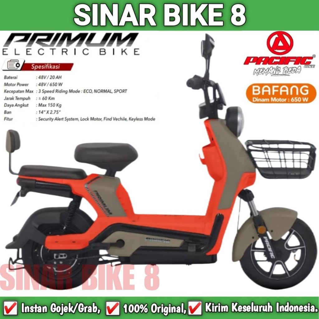 Jual Sepeda Listrik Electric E Bike Pacific Primum Wat Ah