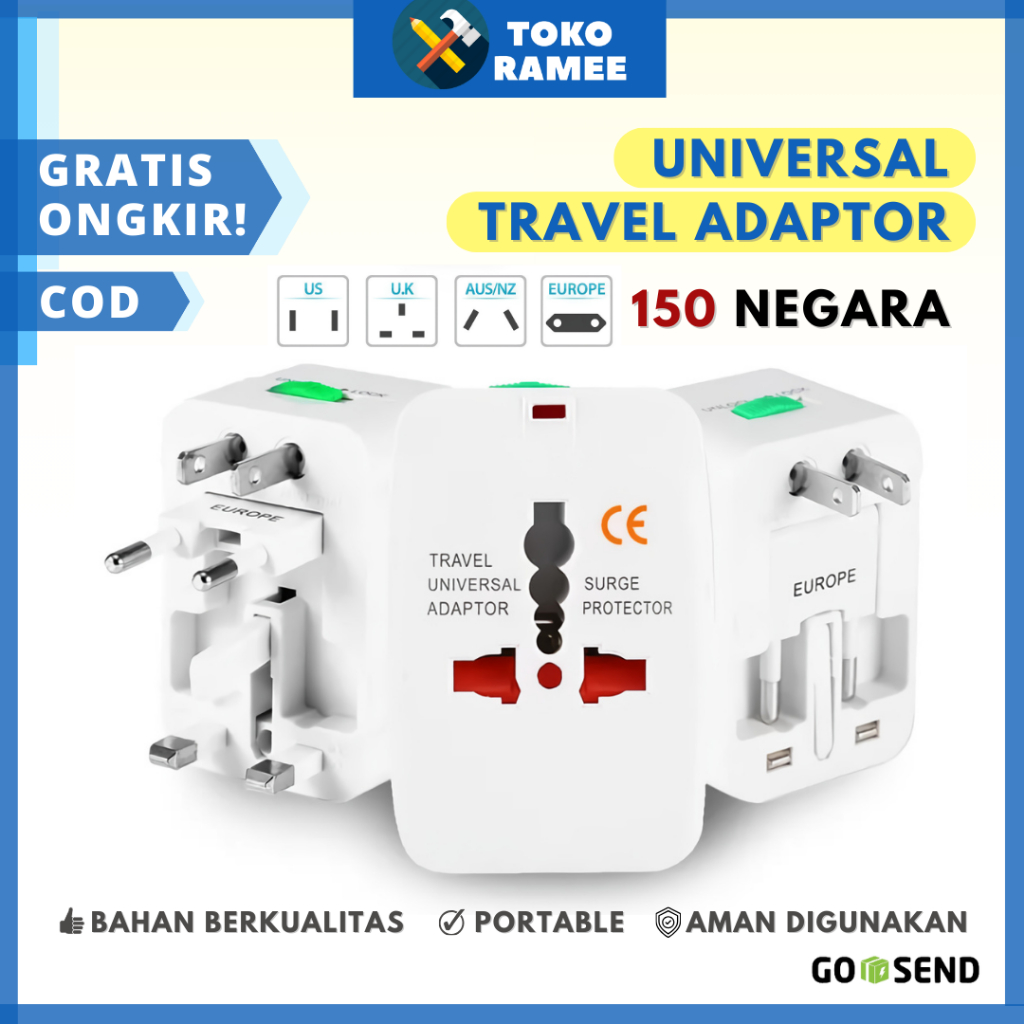 Jual Colokan Listrik Universal Travel Adaptor All In 1 Sambungan Colokan Stop Kontak Steker 0475