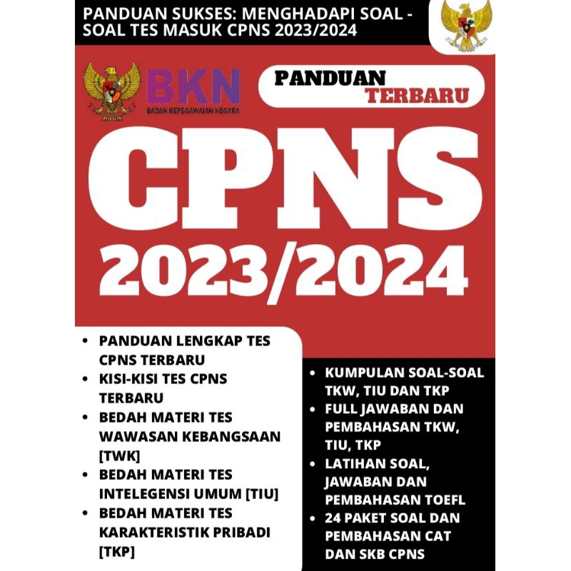 Jual CPNS TERBARU 2023/2024 SKD SKB SESUAI KISI-KISI KEMENPAN RB ...