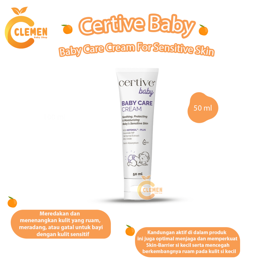 Jual Certive Baby Care Cream For Sensitive Skin 50ml (Krim Untuk Kulit ...