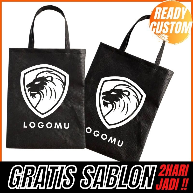 Jual FREE SABLON TAS SPUNBOUND PROMOSI TOKO OLSHOP LOGO PERUSAHAAN