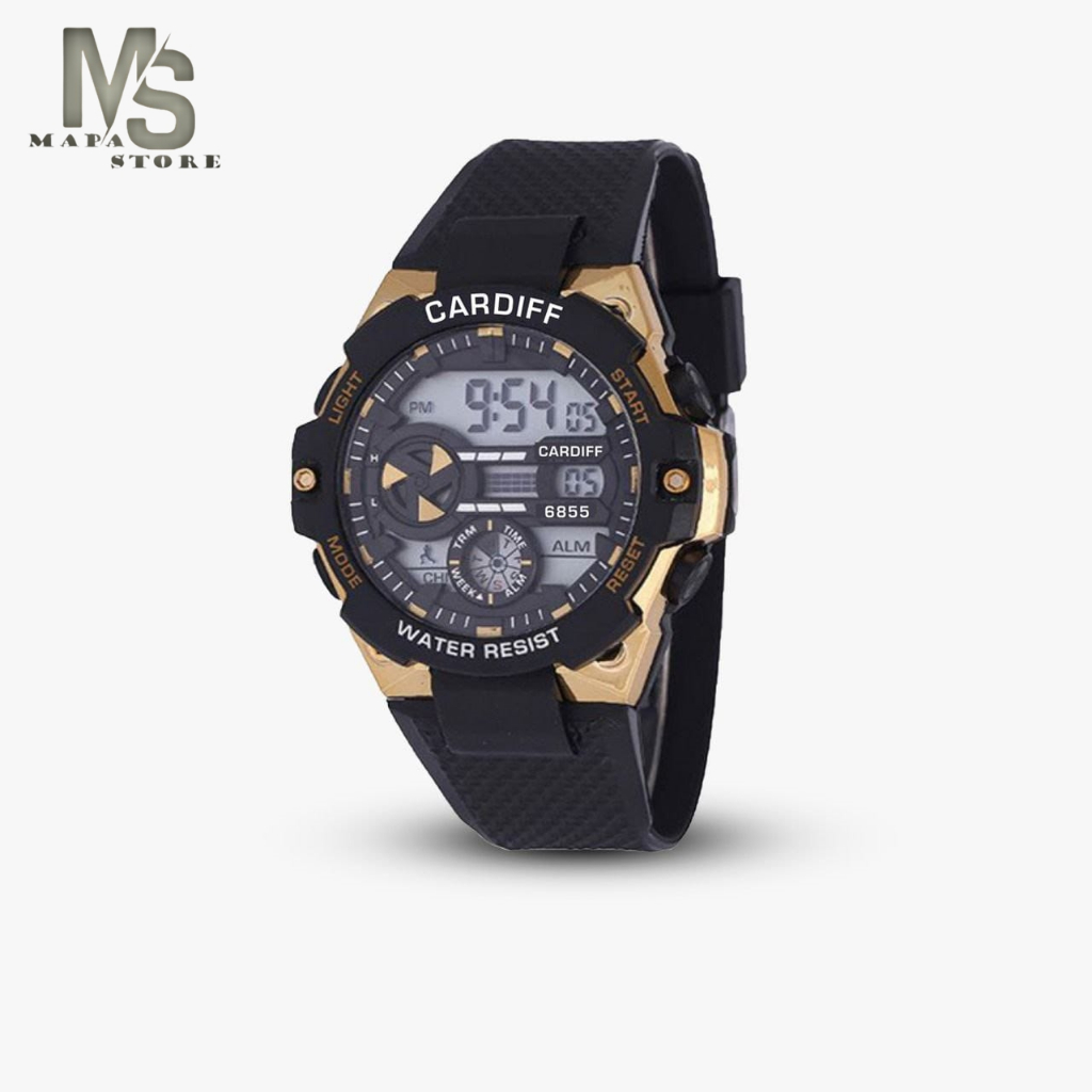 Jual [ TERBARU ] Jam tangan Dual Time Pria Tipe 6855 Water Resist / Jam