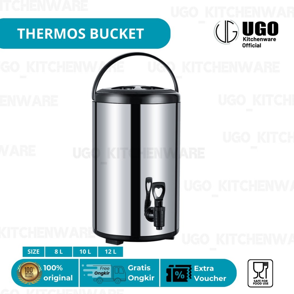 Jual UGO Thermos Bucket Termos Air Milk Tea Bucket Water 8 10 12