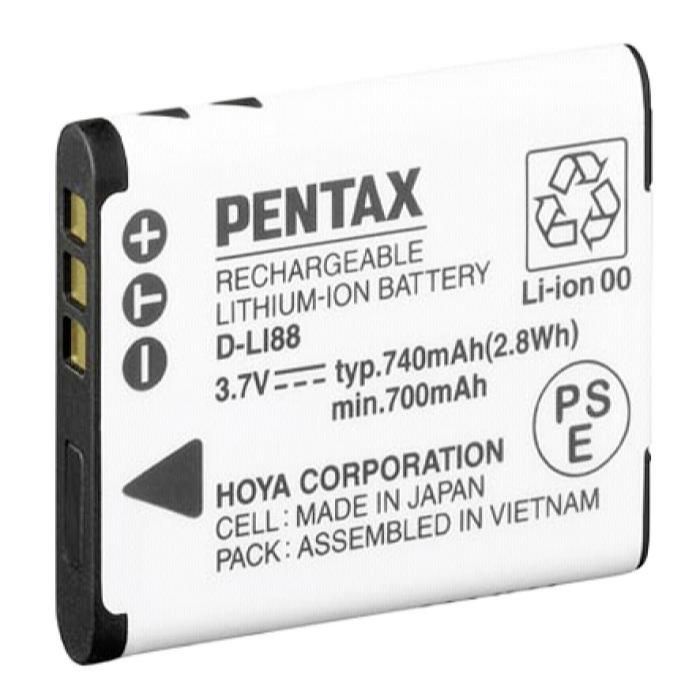 DSTE D-LI88 Li-ion Batteria (2-Pacco) e Caricabatterie USB per Pentax Optio H90, P70, P80, W90, WS80