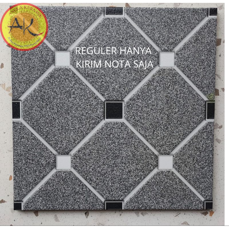 Jual Keramik Lantai Kasar Teras Garasi Kamar Mandi Motif Hexagonal 40x40 Tetris Grey Shopee 2261