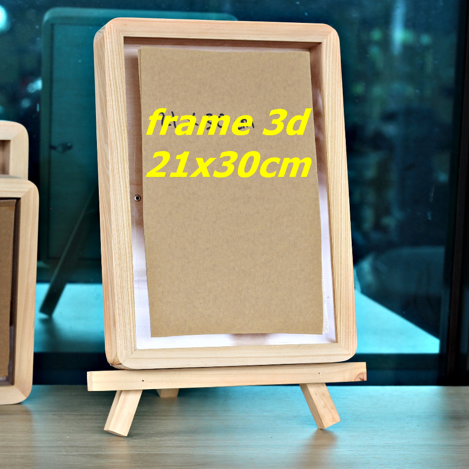 Jual Pigura / frame foto / Bingkai kayu 3D ukuran A4 (21x30) (SUDUT