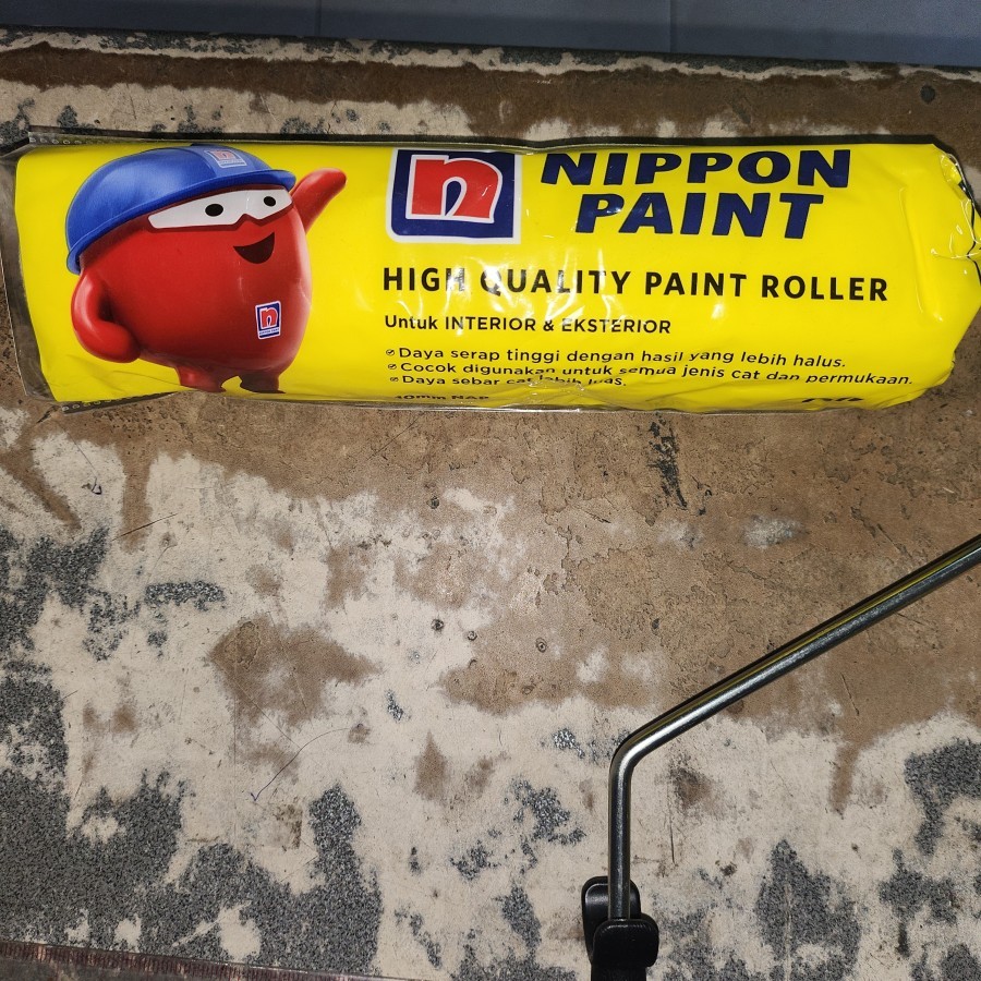 Jual NIPPON PAINT ROLLER KUAS ROL ROLL CAT TEMBOK 9 INCH IN 9" KOMPLIT ...