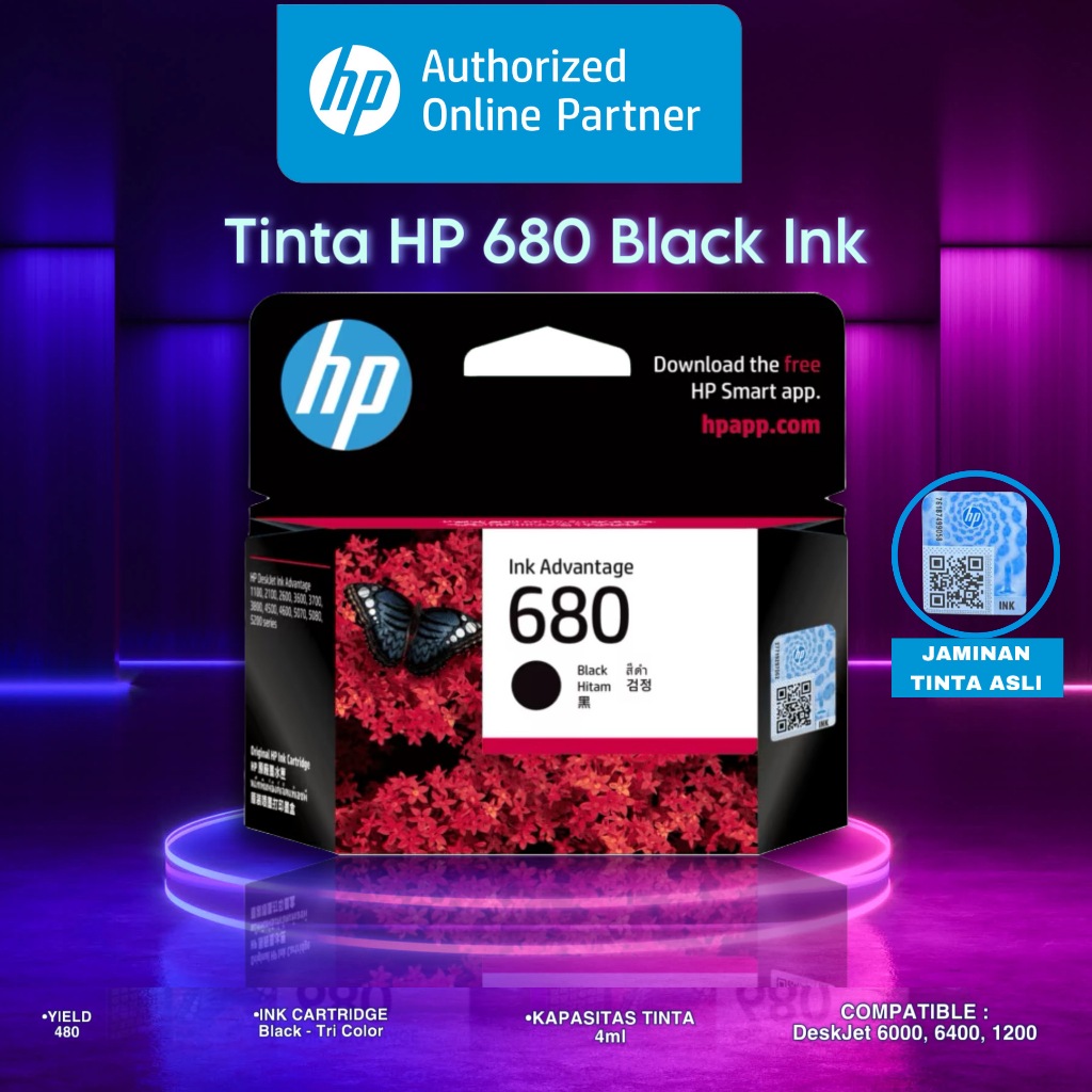 Jual Hp 680 Black Color Original Ink Advantage Cartridge F6v27aa Shopee Indonesia 6174