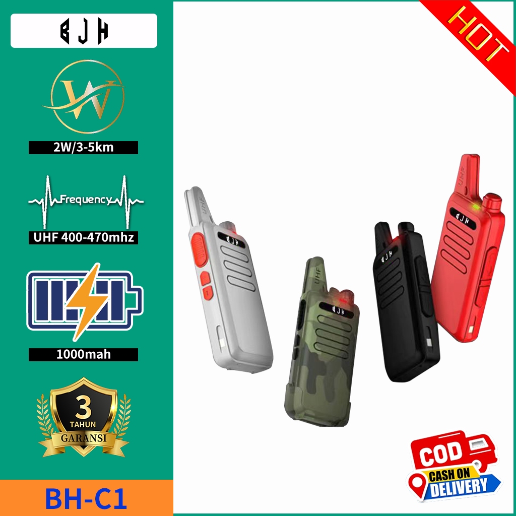 Jual HT BJH BH-C1 HT UHF Fullset C1 6Warna ORIGINAL Isi 2pcs Walkie ...