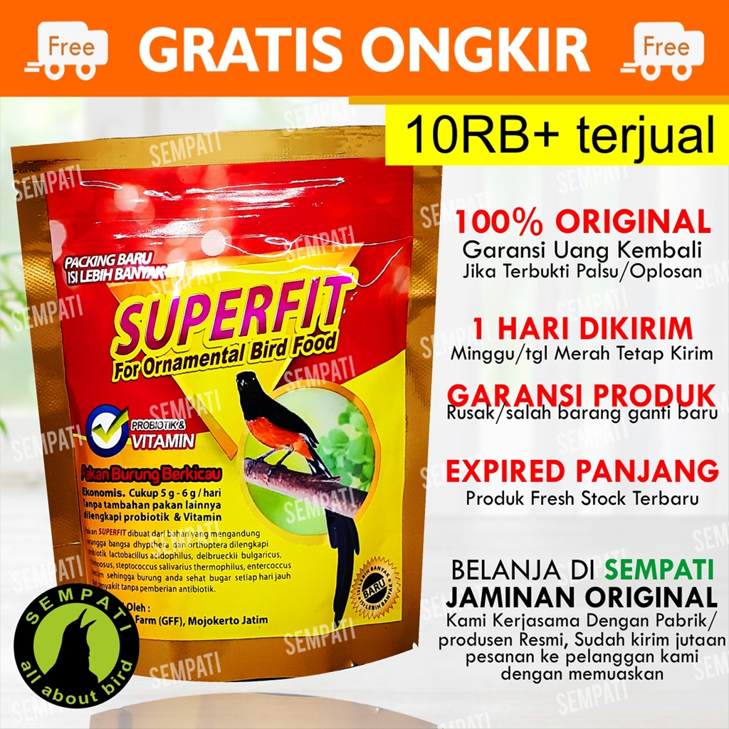 Superfit Gold Pakan Voer Pur Makanan Burung Murai Anis Kacer Ciblek