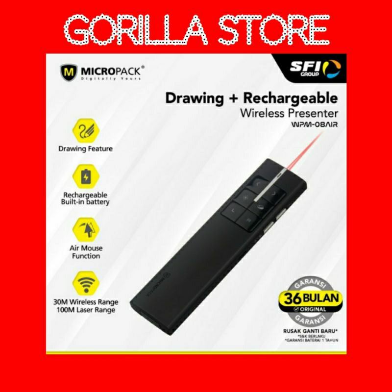 Jual Micropack Wireless Presenter Air Mouse Multimedia (WPM08 Air