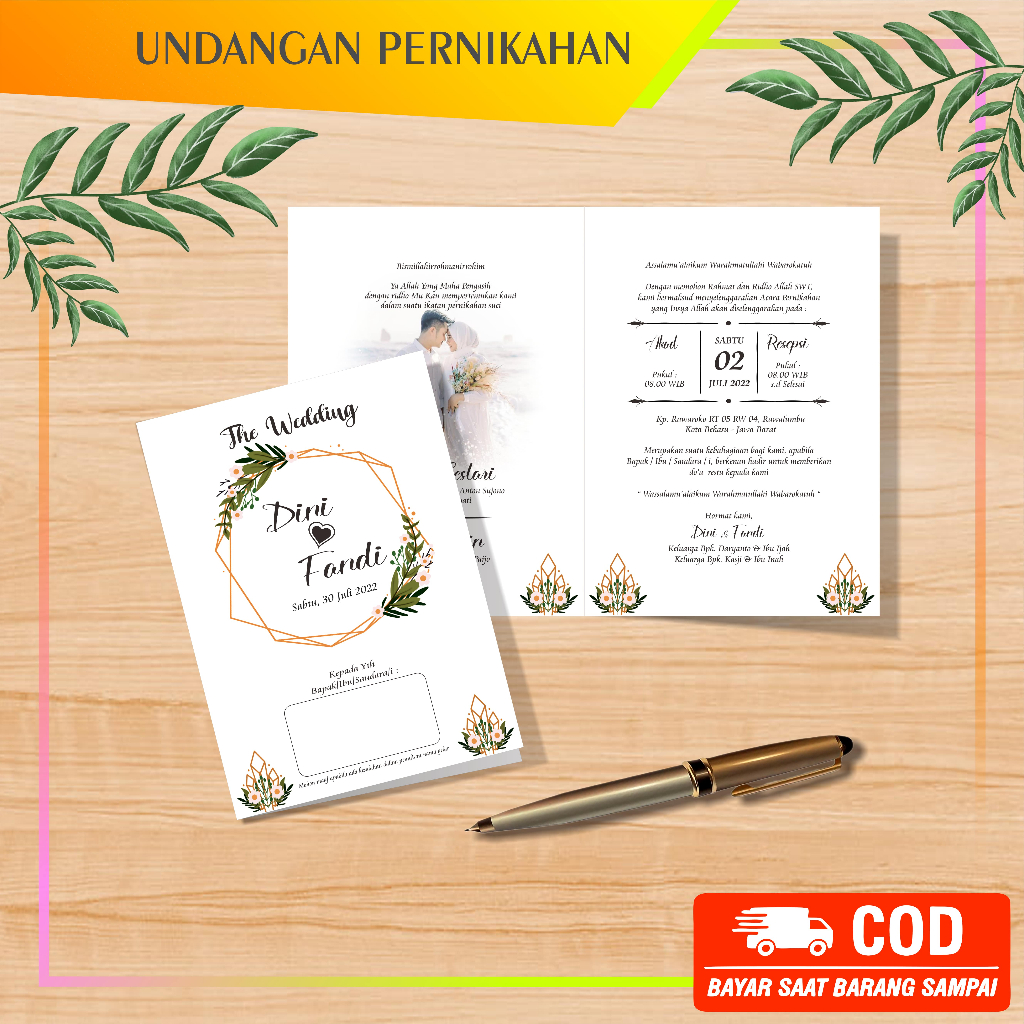 Jual Undangan pernikahan aesthetic murah simple kode 05 | Shopee Indonesia