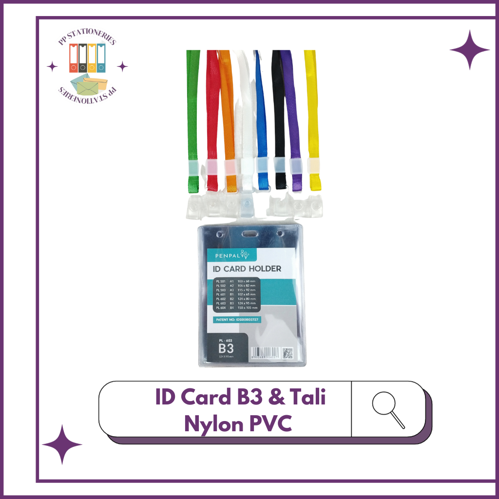 Jual Penpal Bundling ID Card B3 + Tali ID Nylon Soft PVC PENPAL 40 PCS ...
