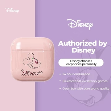 Disney Pro4 FX 951B Lucu TWS Headset Bluetooth 5.3 Mini Earphone HiFi Stereo Mic Volume Control