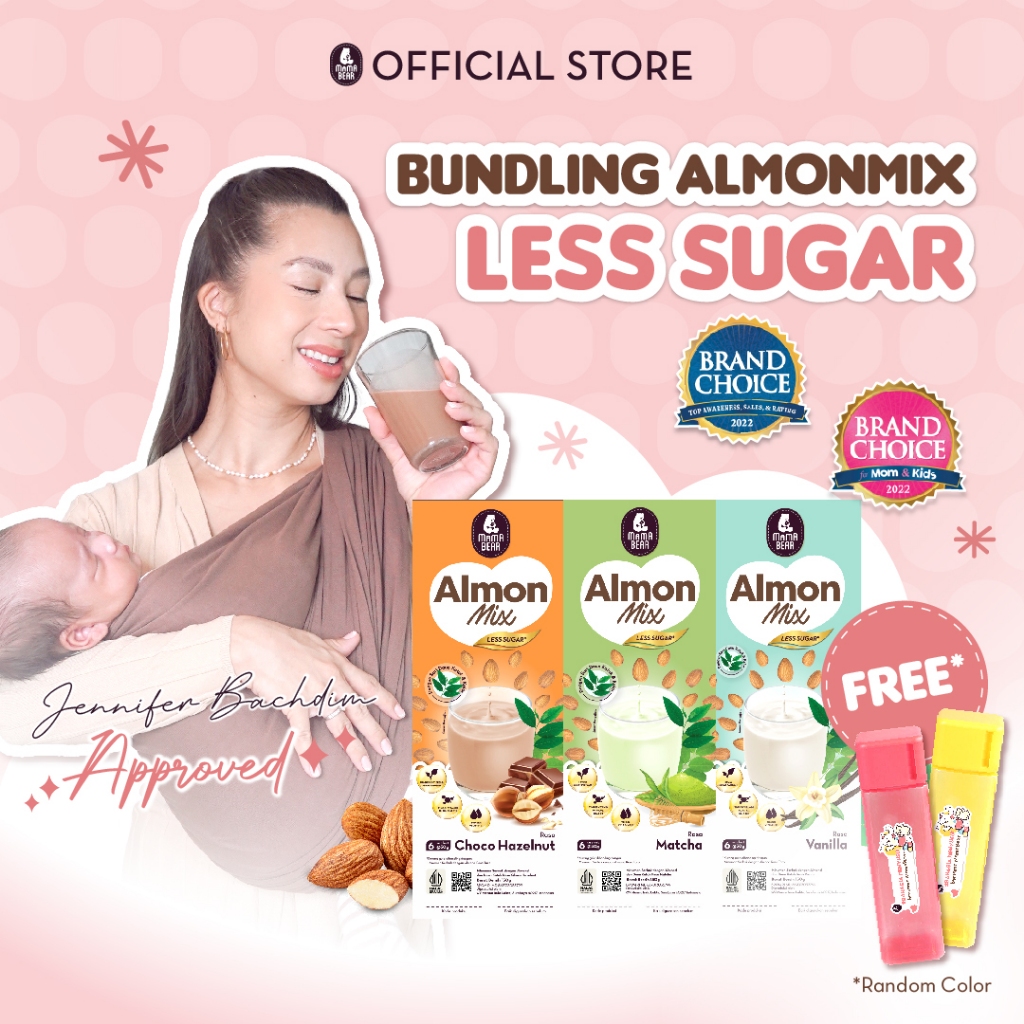 Jual Mamabear Almon Mix Bundling 3 Box Less Sugar Susu Free Botol Cantik Almond Milk Pelancar 5385