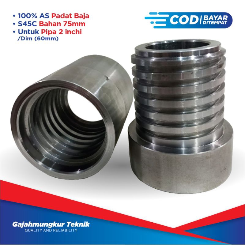 Jual SOK DRAT LUAR DALAM 2 INCHI SOCKET PENYAMBUNG PIPA MESIN BOR SUMUR ...