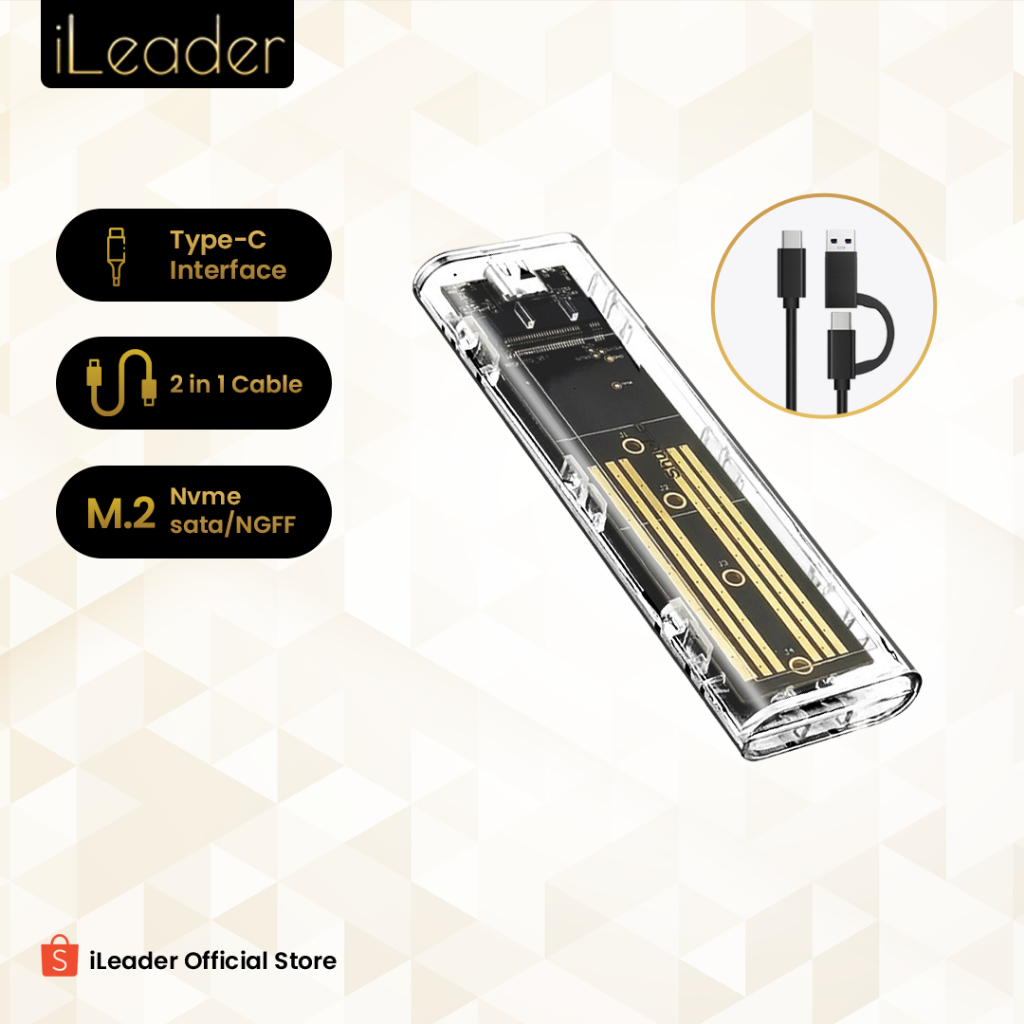 Jual iLeader M.2 NVME NGFF Mobile Hard Drive Box USB3.1 10Gbps Portable ...