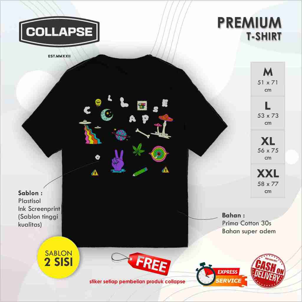 Jual COLLAPSE Tshirt Mix MMXXII Kaos Pria Unisex Lengan Pendek